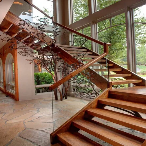 Glass Stainless Steel Stairs